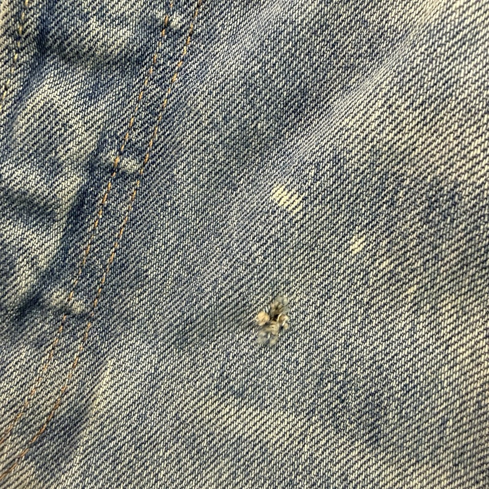 Levis 501 Selvedge Denim Jeans Men 34x34 Light Wash Button Fly Distressed Modern - Picture 13 of 16